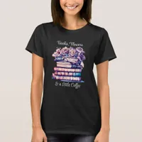 Pretty Antique Pile of Books and Vintage Roses T-Shirt