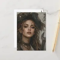 A Pirate Wrench Funny Pirate Lady Postcard
