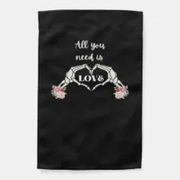Gothic Valentines Classic - Skeleton Hands Heart  Garden Flag