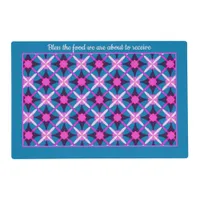 1960s Style Pattern in Pink, Purple & Blue Placemat