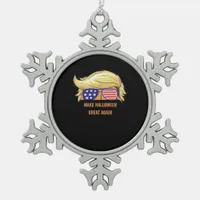 Make Halloween Great Again - Trumpkin Design  Snowflake Pewter Christmas Ornament