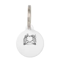 Skeleton Hand Heart Funny Design Pet ID Tag