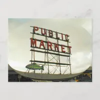 Public Market in Seattle, WA Fish Bowl View Postcard