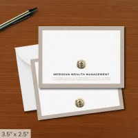 Elegant Gold Logo Business Note Card