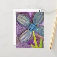 Mixed media flower postcard