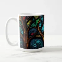 Colorful Mosaic Stained Glass Tree effect design Coffee Mug