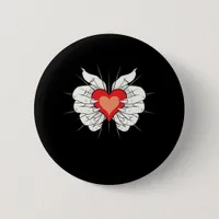 Skeleton Hands Heart Classic Button