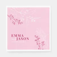 Pink Magenta Wedding  Napkins