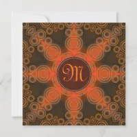 Monogram Solar Eclipse Tribal Wedding Invitation