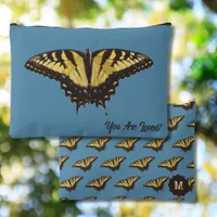 Cute Yellow Butterfly and Initial on Accessory Bag