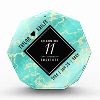 Elegant 11th Turquoise Wedding Anniversary Acrylic Award