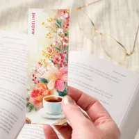 Floral Tea Cup Bible Personalized Bookmarks