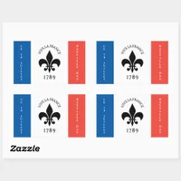 Bastille Day Fleur-de-Lis Tricolore France Flag Rectangular Sticker