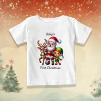 Baby's First Christmas Personalized Baby T-Shirt