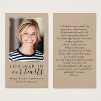 Forever in Our Hearts Photo Funeral Prayer Card