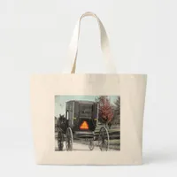 Autumn Amish Buggy Large Tote Bag