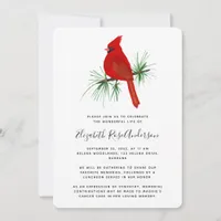 BUDGET Cardinal Celebration of Life Invitation