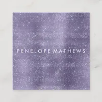 Pretty Purple Sparkle Beauty Stylist  Square Business Card