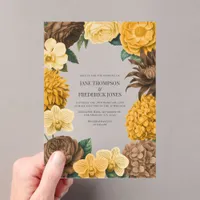 Amber Honey, Desert Clay & Marigold Bloom Wedding Acrylic Invitations