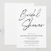 Modern Minimalist Simple Elegant Bridal Shower Invitation