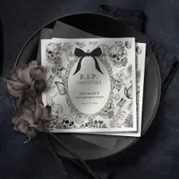 Gothic Floral Skull RIP Twenties 30th Birthday Napkins