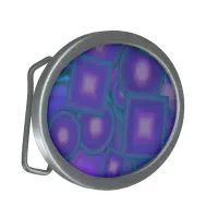 Geometric Harmony in Blues and Purples Belt Buckle