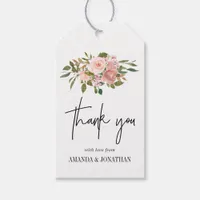 Watercolor floral Blush and Rose Gold Thank You Gift Tags