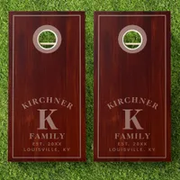 Family Name Mahogany Year Established Monogram Cornhole Set