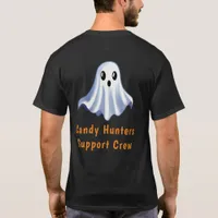 Cute Halloween Ghost Candy Hunters Support Crew T-Shirt