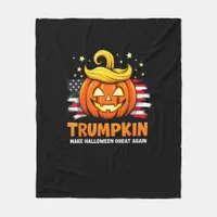 Trumpkin Make Halloween Great Again Funny Pumpkin Fleece Blanket