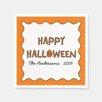 Personalized Whimsical Hand Drawn Cute Halloween  Napkins