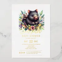 Wombat Baby Shower Foil Invitation