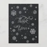 Chalkboard snowflakes Bridal Shower Thank You Card