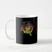 Frog Mushroom Hat Reading Book - Cottagecore Gobli Coffee Mug