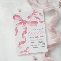 Pink Coquette Bow Birthday Invitation