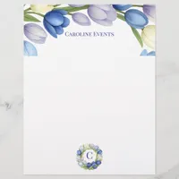 Serenity in Bloom Pastel Tulip Floral Home Decor Letterhead