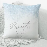 Sparkles Sweet Sixteen Blue ID912 Throw Pillow