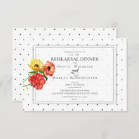 Tiny Polka Dots Bold Red and Yellow Flowers Invitation