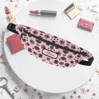 Elegant pink and black lace in vintage style  fanny pack