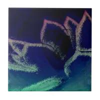 Digital Art Hen and Chicks Plant Ceramic Tile