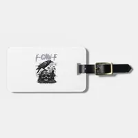 Funny F-Caw-F Crow Funny Halloween Retro Classic Luggage Tag