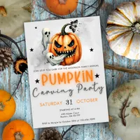 Halloween Pumpkin Carving Party For Adults  Invitation