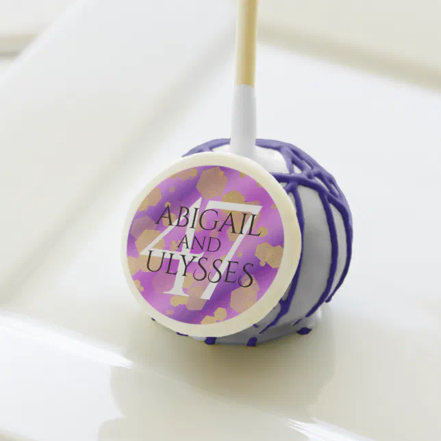 Elegant 47th Amethyst Wedding Anniversary Cake Pops