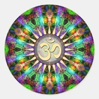 Gem Mandala Golden Aum Spiritual Art Sticker