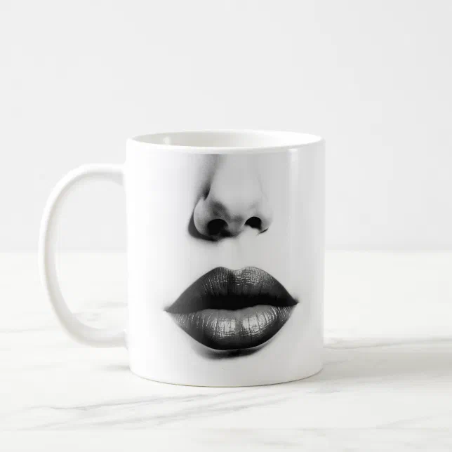 Lips ink drawing coffee mug