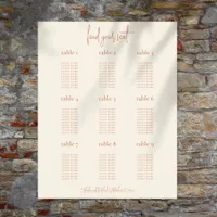 Minimalist 9 Table Cream Wedding Seating Chart