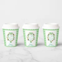 Green Gingham Charm Baby Shower  Paper Cups