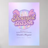 Faux Holographic Disco Showgirl Bachelorette Party Poster