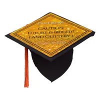 Shiny Glittered Yellow Sparkling Bright Future Graduation Cap Topper