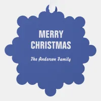 Dark Blue Pretty Personalized Decoration Christmas Ornament Card